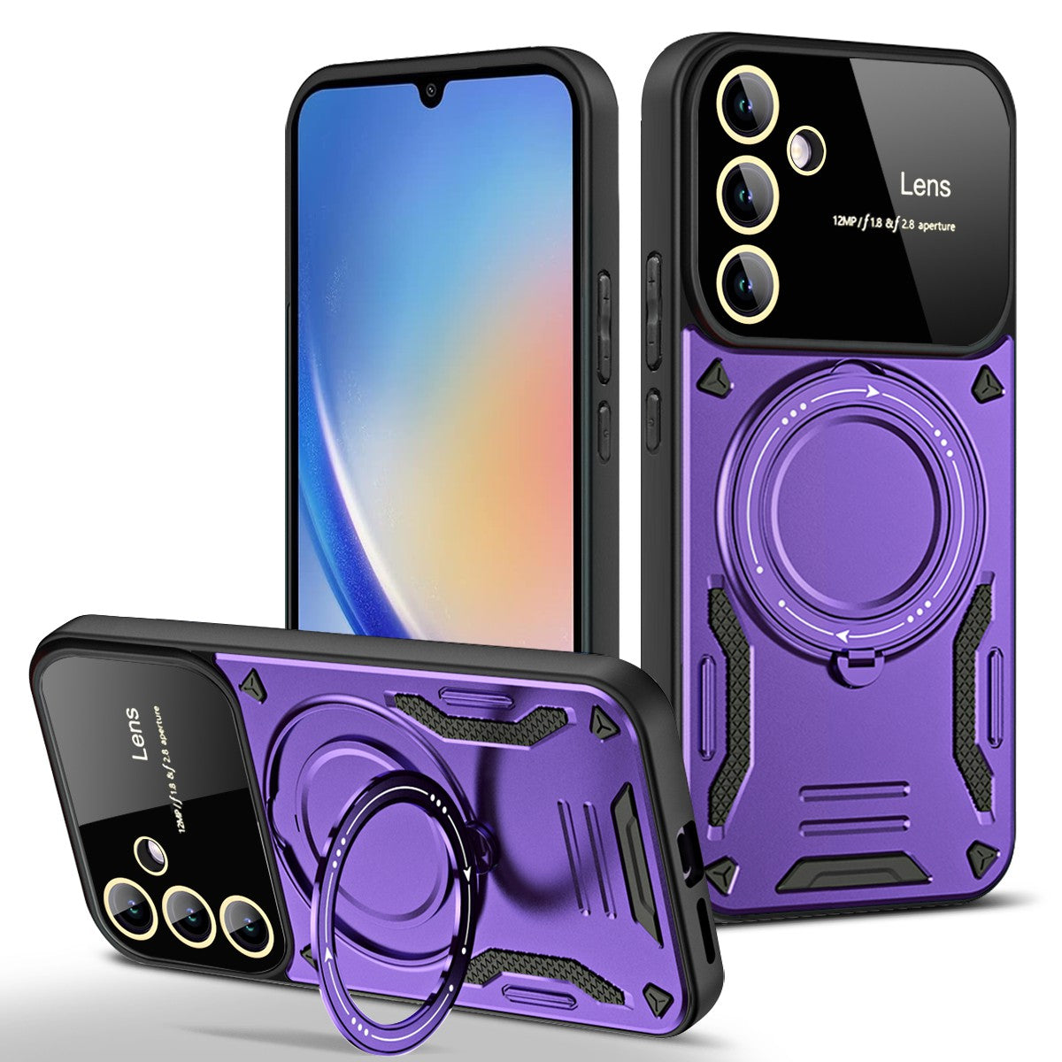 Kickstand Phone Case for Samsung Galaxy A34 5G PC TPU Protective Cover Compatible with MagSafe Kickstand Phone Case for Samsung Galaxy A34 5G PC TPU Protective Cover Compatible with MagSafe